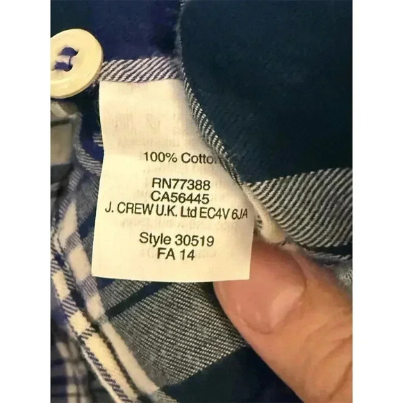 J. Crew Women's Plaid Flannel Button-Up Shirt Blue Size Small. Casual Warm - Picture 6 of 6